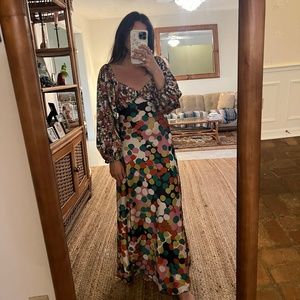 Anthropologie maxi silk dress